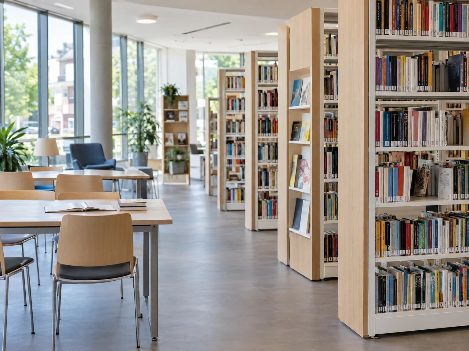 Neue Regalanlage in einer öffentlichen Bibliothek